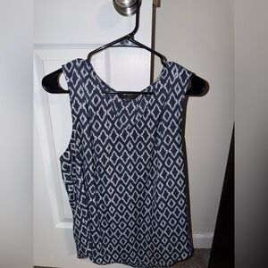 Banana Republic Factory Navy and White Geometric Tank Top